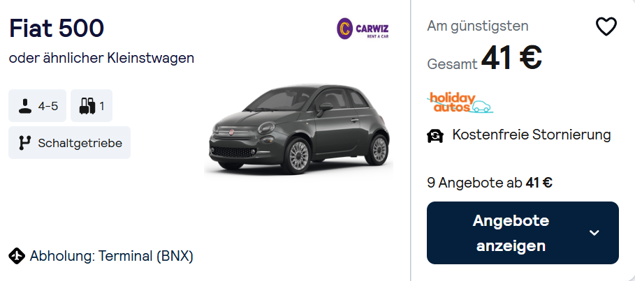 Bosnien Mietwagen Angebot