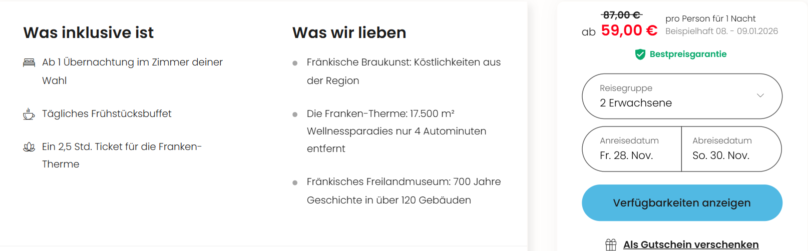 Deutschland Hotel Angebot