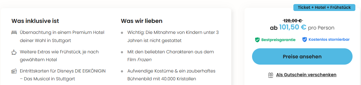 Deutschland Musical Angebot