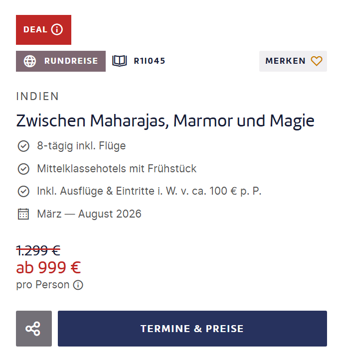 Indien Rundreise Angebot