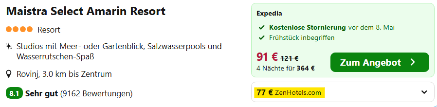 Kroatien Hotel Angebot