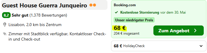 Lissabon Kombi Angebot