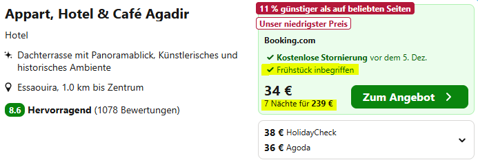 Marokko Kombi Angebot