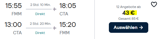 Sizilien Flugangebot