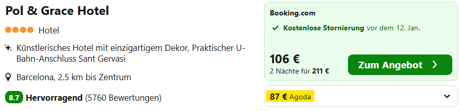 Barcelona Hotel Angebot