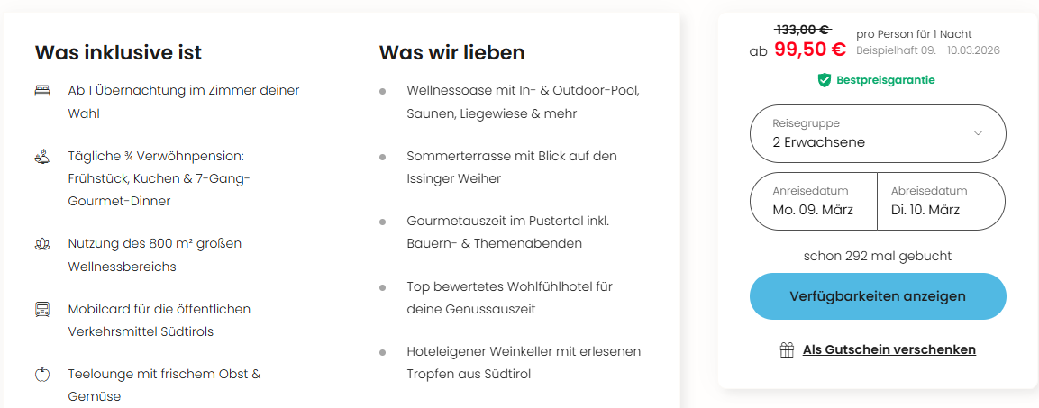 Südtirol Hotel Angebot