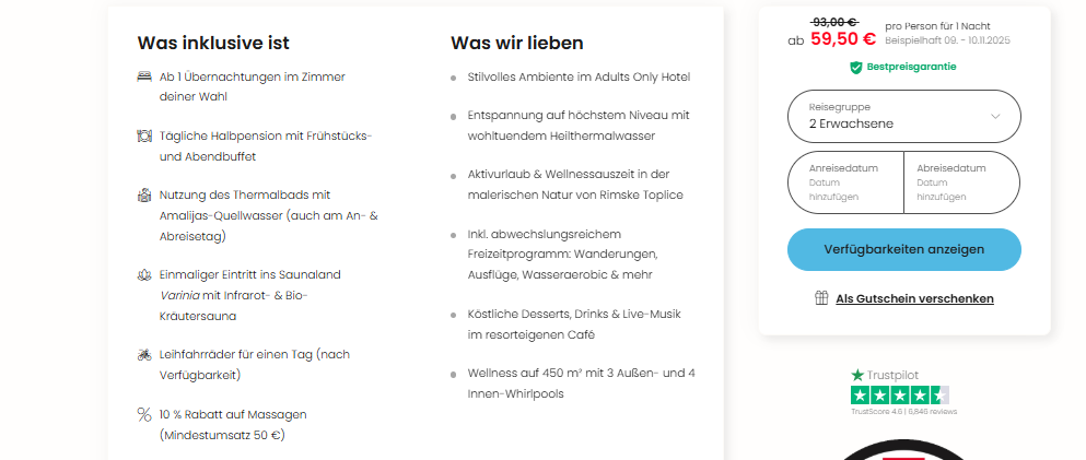 Hotel Riemske Angebot