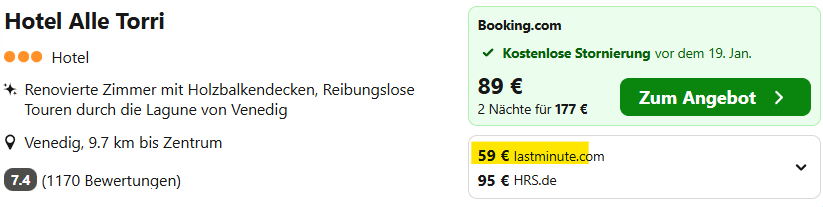 Venedig Hotel Angebot