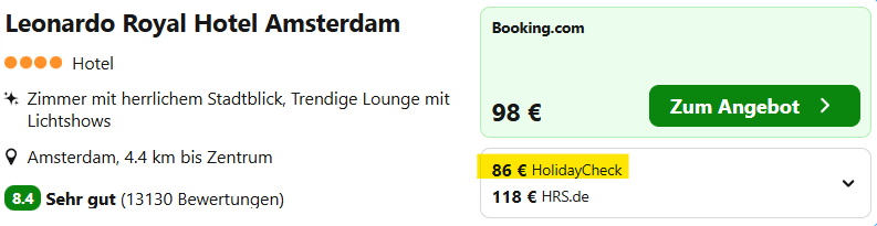 Amsterdam Hotel Angebot