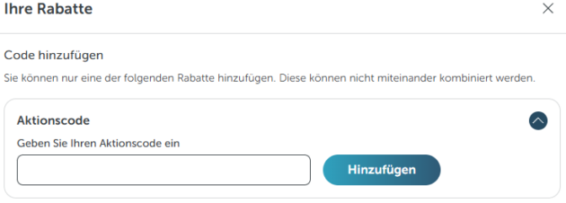 Barceló Feld für Aktionscodes