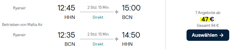 Barcelona Kombi Angebot