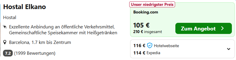 Barcelona Hotel Angebot