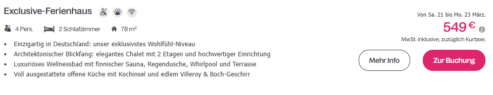 Center Parcs Ferienhaus Angebot