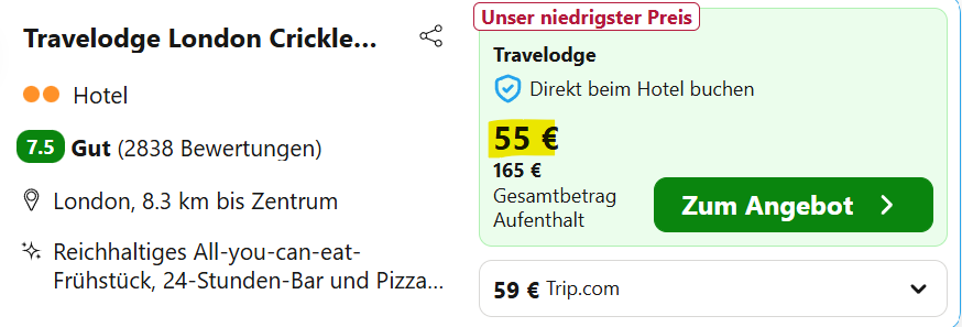 England Hotel Angebot