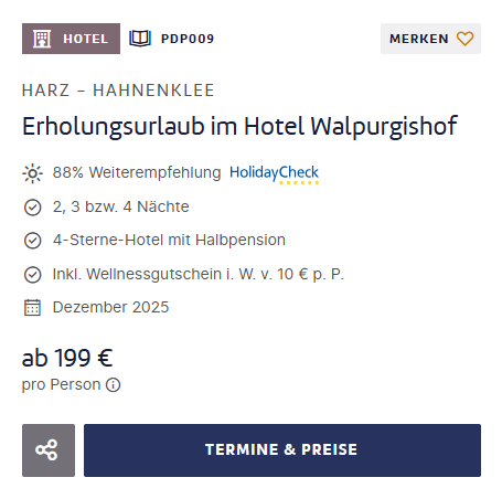 Harz Schnäppchenangebot