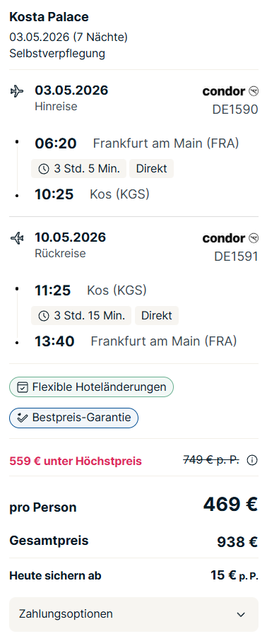 Kos Reise Angebot