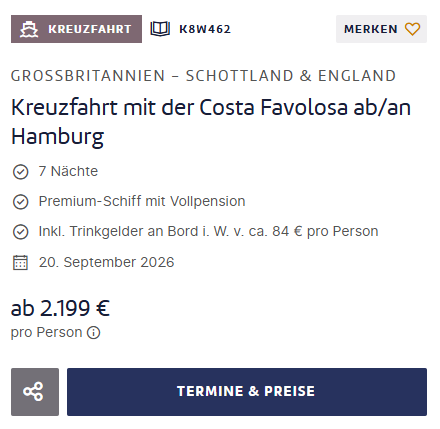 Britische Inseln Kreuzfahrt Angebot