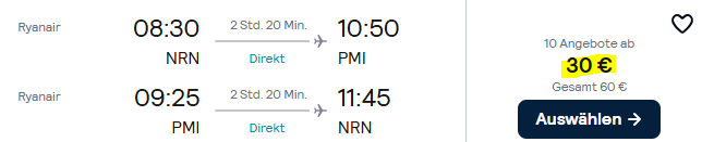 Mallorca Kombi Angebot