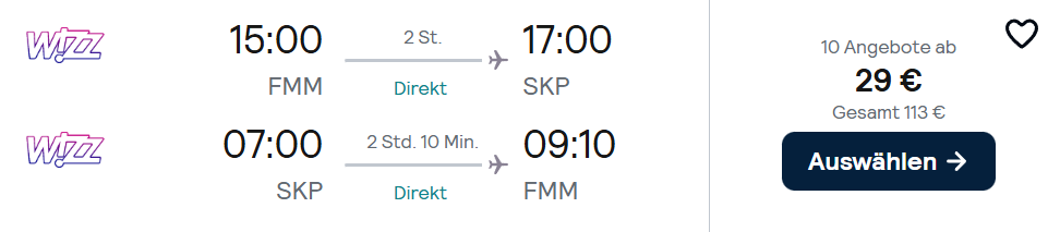 Mazedonien Flug Angebot