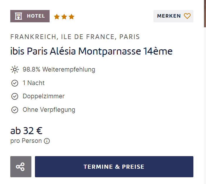 Paris Hotel Angebot