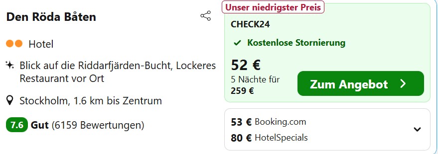 Stockholm Hotel kombi