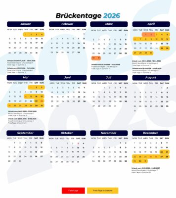 Brückentage 2026 Kalender Übersicht