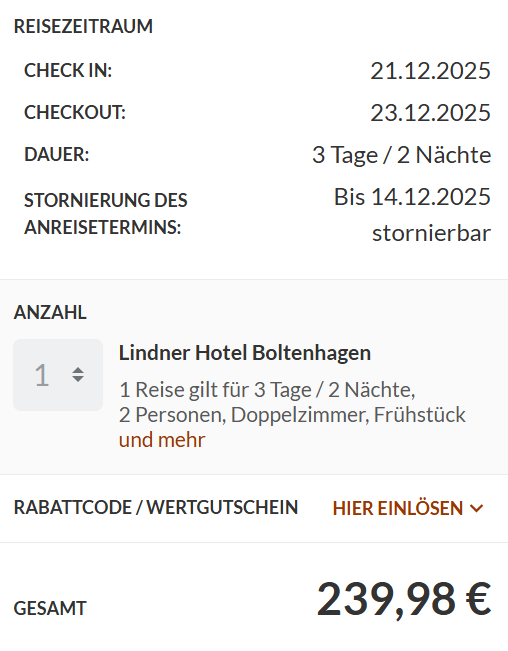 Ostsee Hotel Angebot