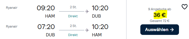 Dublin Kombi Angebot