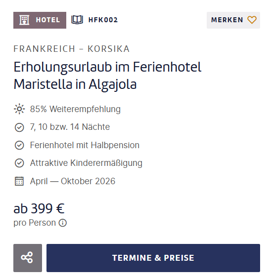 Korsika Hotel Angebot