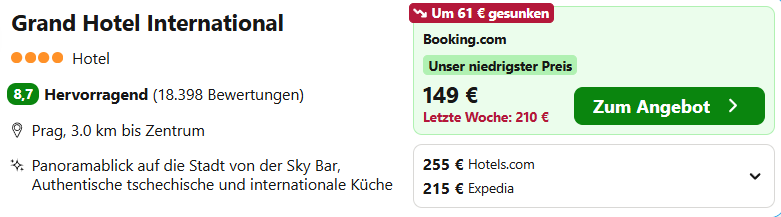 Prag Hotel Angebot