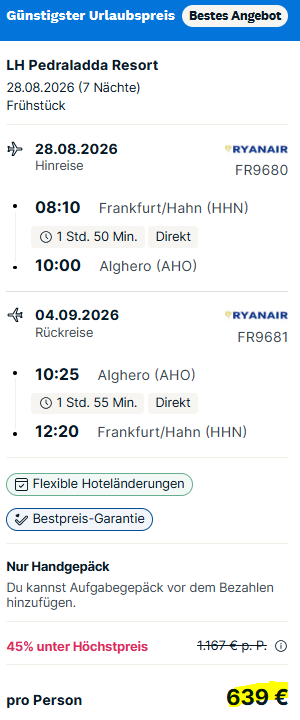 Sardinien Pauschalangebot