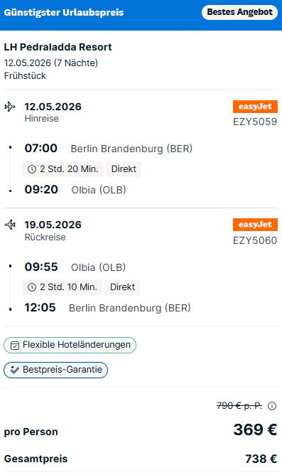 Sardinien Pauschalangebot