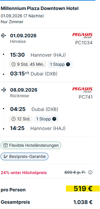 VAE Pauschalreise Angebot