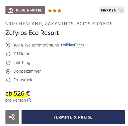 Zakynthos Pauschalangebot