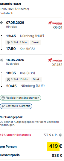 Griechenland Pauschalreise Angebot