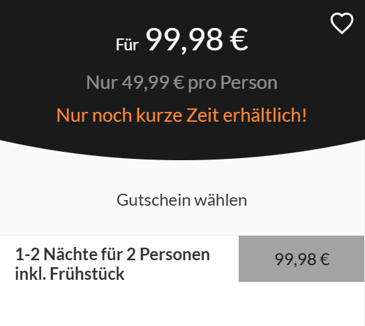 Hotelgutschein Angebot