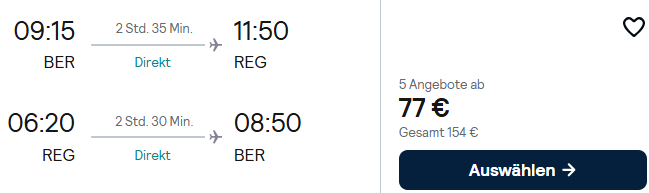 Kalabrien Flugangebot