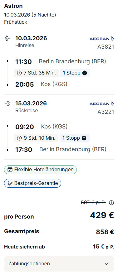 Kos Reise Angebot
