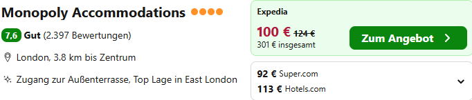 London Kombi Angebot