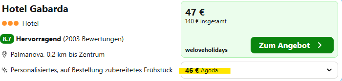 Mallorca Hotel kombi