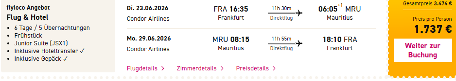 Mauritius Pauschalangebot