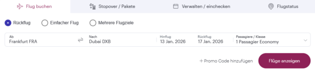 Fügt hier den Qatar Airways Rabattcode ein.