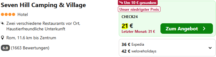 Rom Kombi Angebot