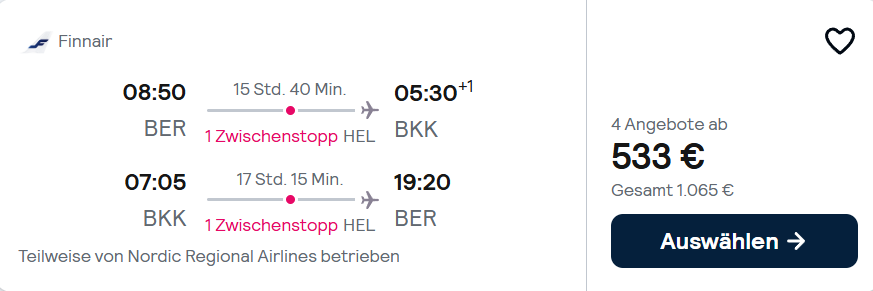 Thailand Flug Angebot