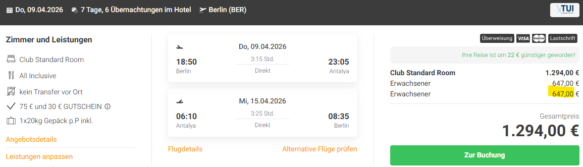 Türkei Pauschalreise Angebot