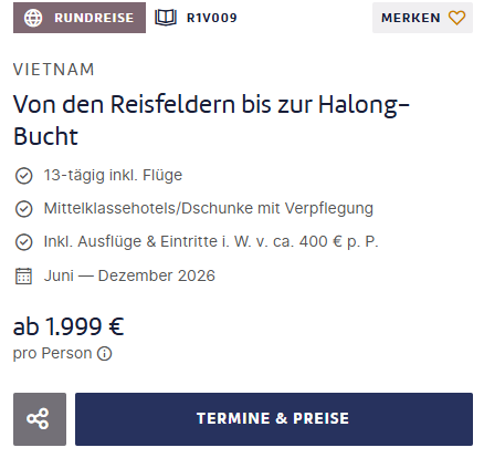 Vietnam Pauschalangebot