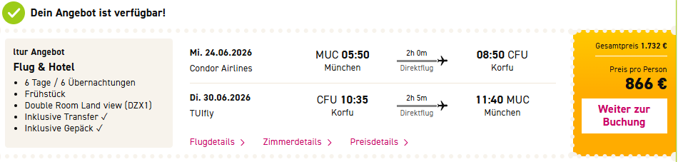 Korfu Pauschalangebot