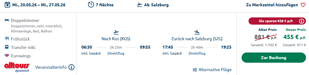 Kos Pauschalangebot