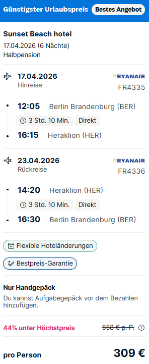 Kreta Pauschalangebot