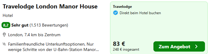 London Kombi Angebot